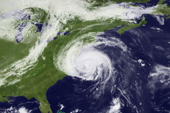 Satellite image of Hurricane, powerful weather phenomenon.