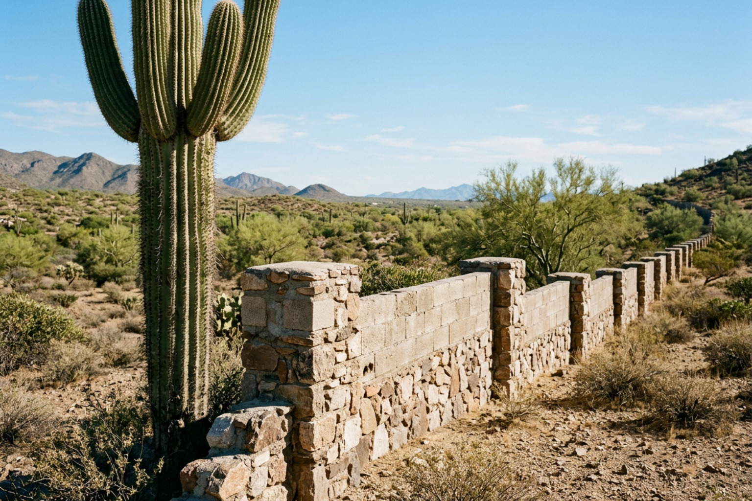 Arizona boundary wall